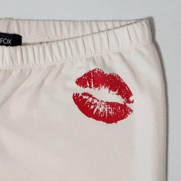 NWT Wildfox cotton blend vanilla cream “Smooches” jogger trackpants, S - Picture 12 of 13